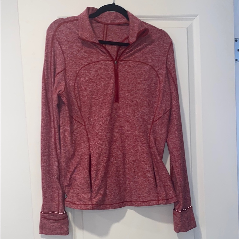 Women's Red Quarter-Zip Top